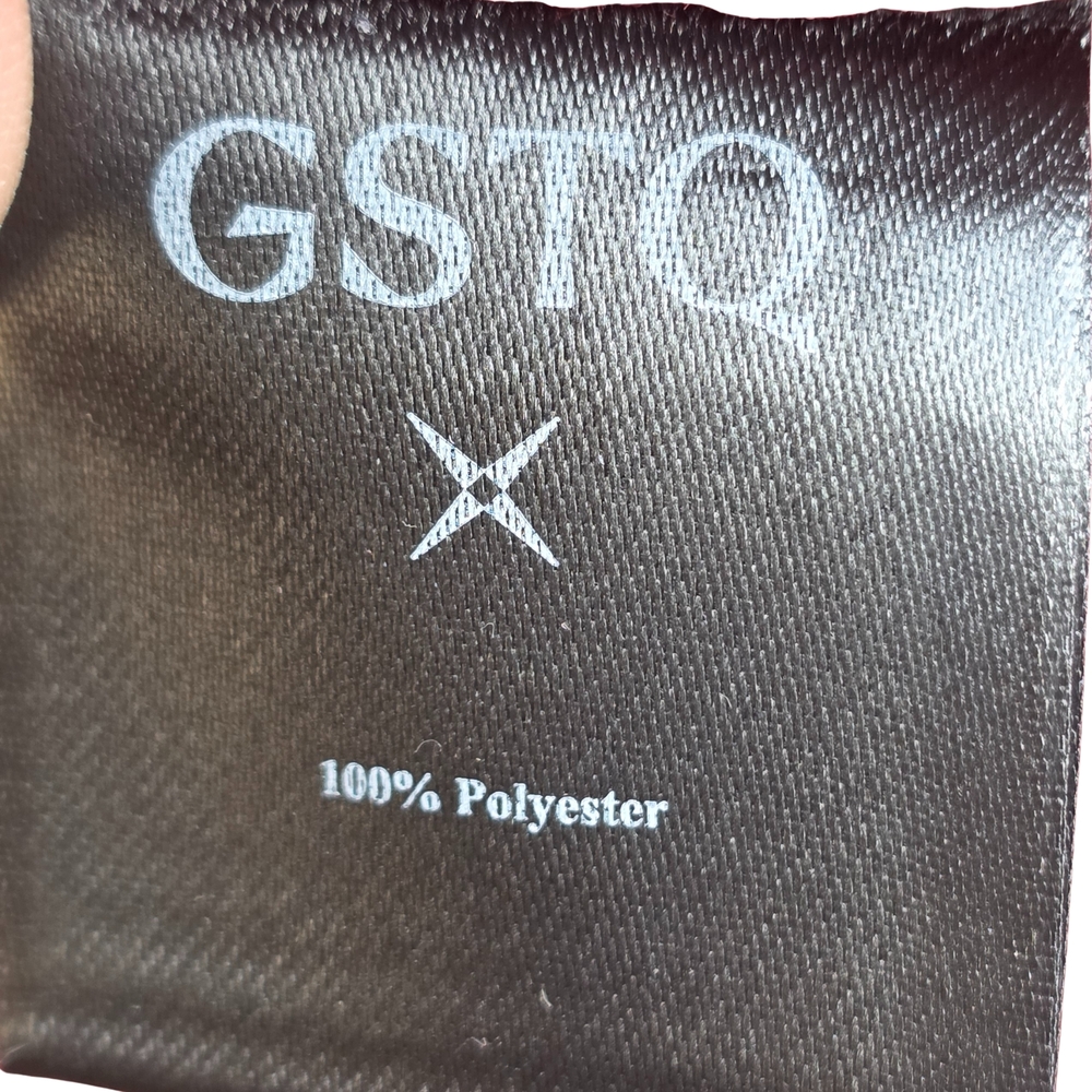 GSTQ Sheer Cinched Zip Jacket Valentine Red Gold Hardware Sz M Made in Portugal - Picture 9 of 9